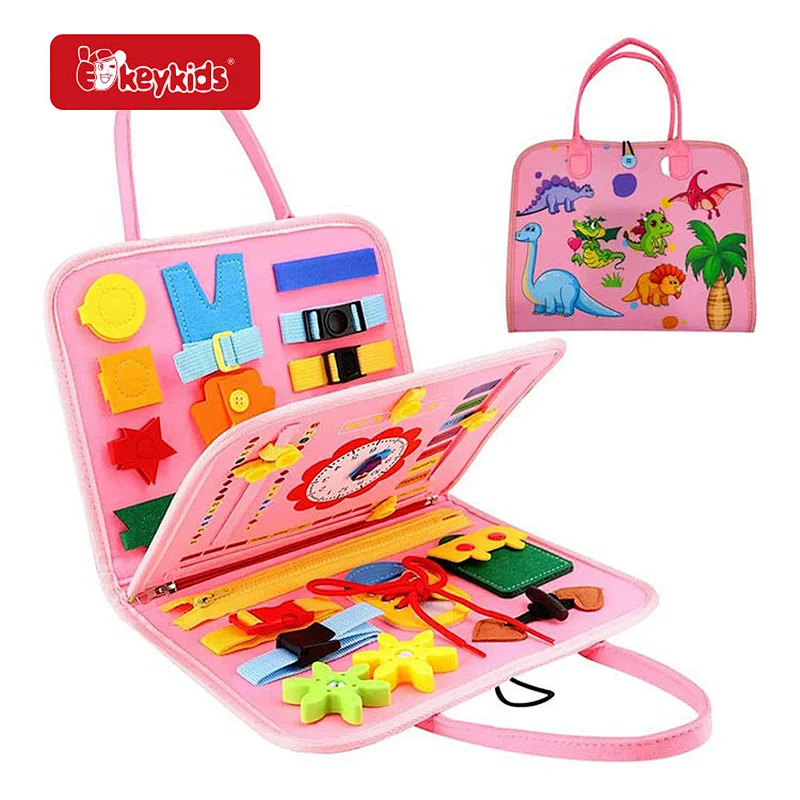 Customize Montessori Sensory Learning Toy Foldable Felt Busy Board For Kids W12D523